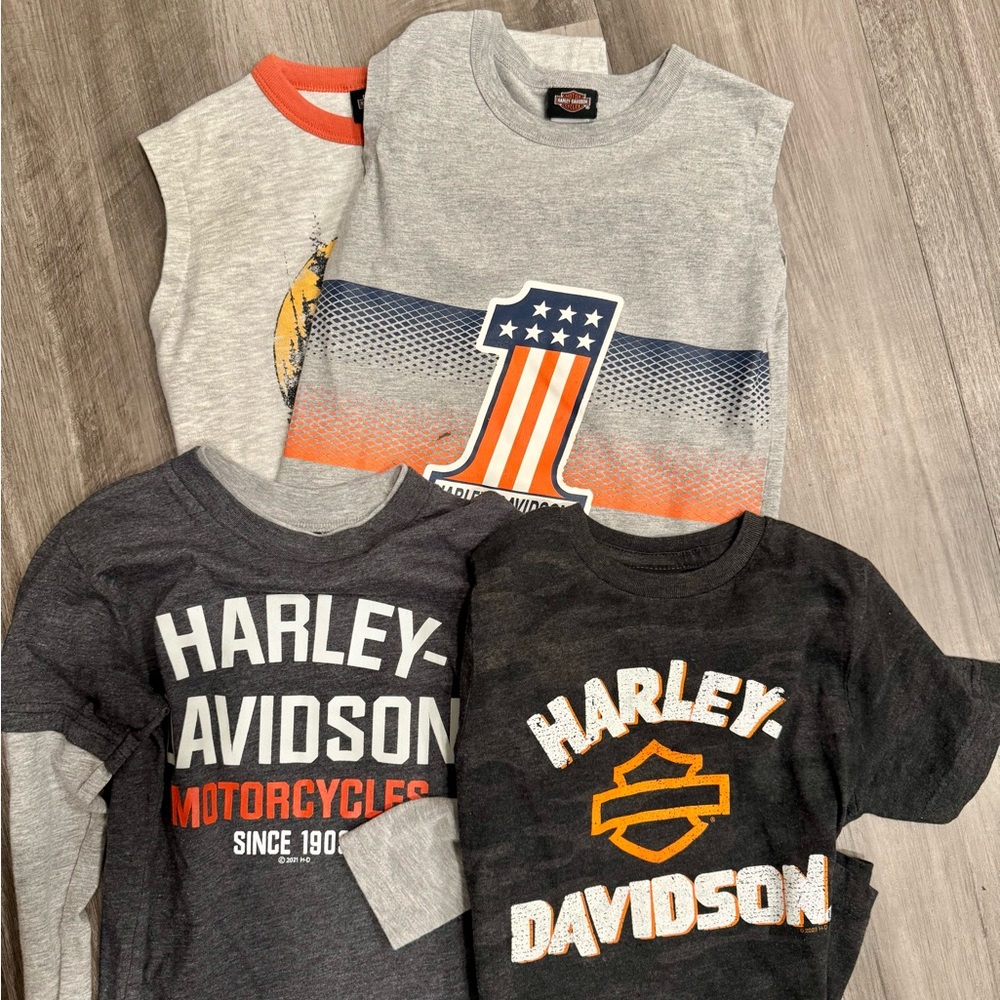 Bundle of boys Harley-Davidson shirts 6/7